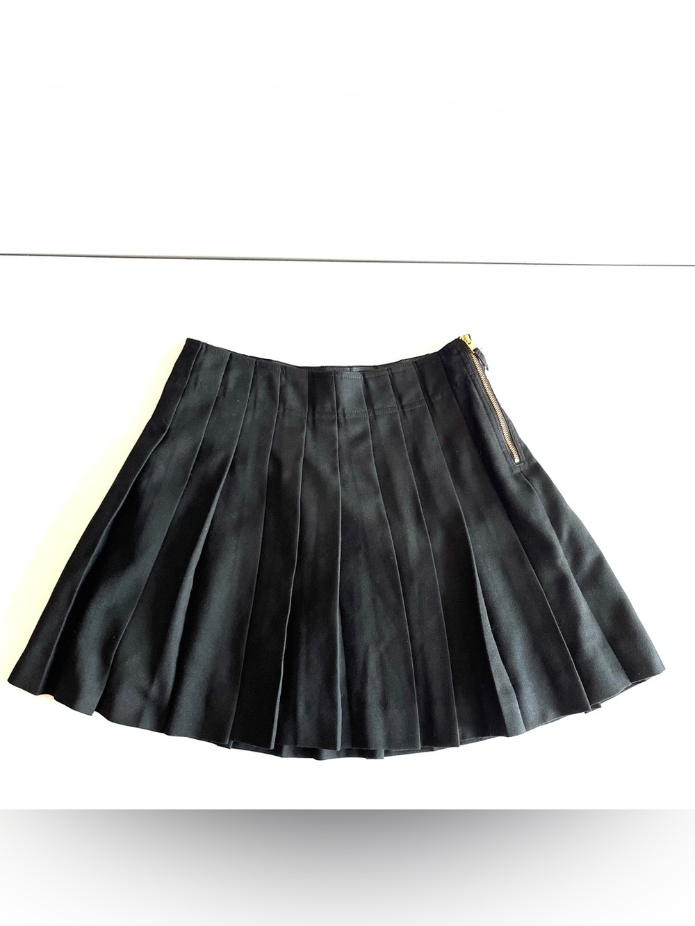 Crewcuts girls school uniform black pleated skirt 12 adjustable waist preppy
